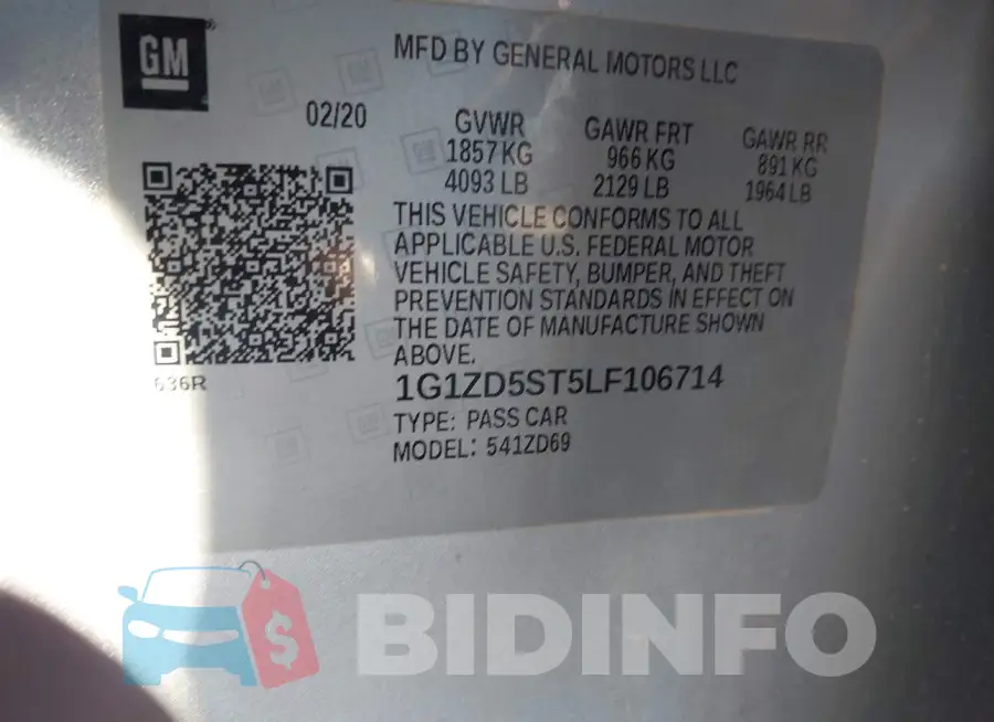1G1ZD5ST5LF106714 Photo# 9