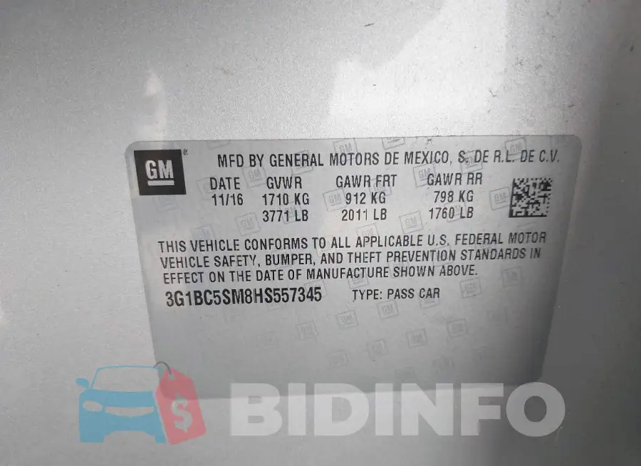 3G1BC5SM8HS557345 Photo# 9