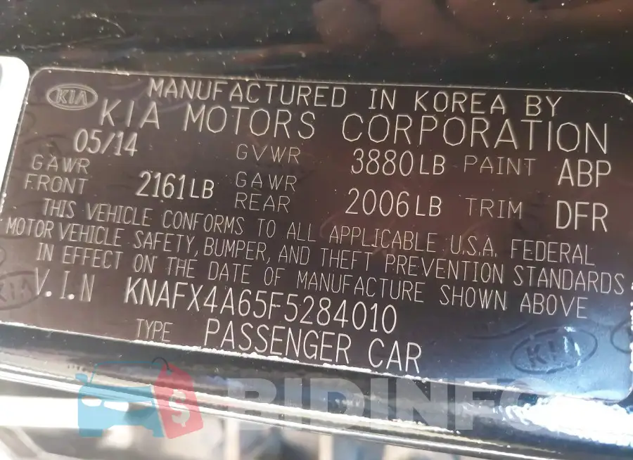 KNAFX4A65F5284010 Photo# 9