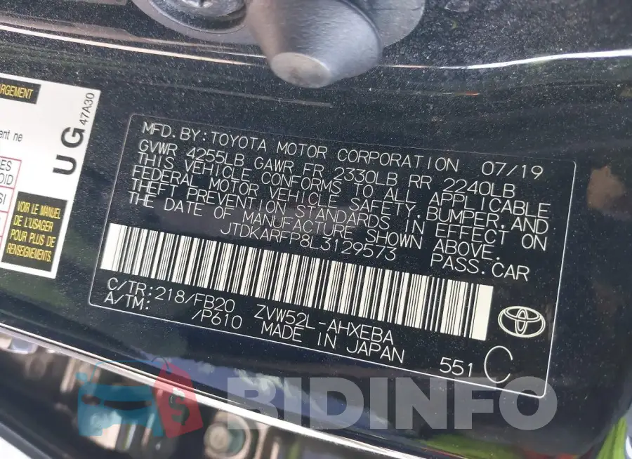 JTDKARFP8L3129573 Photo# 9