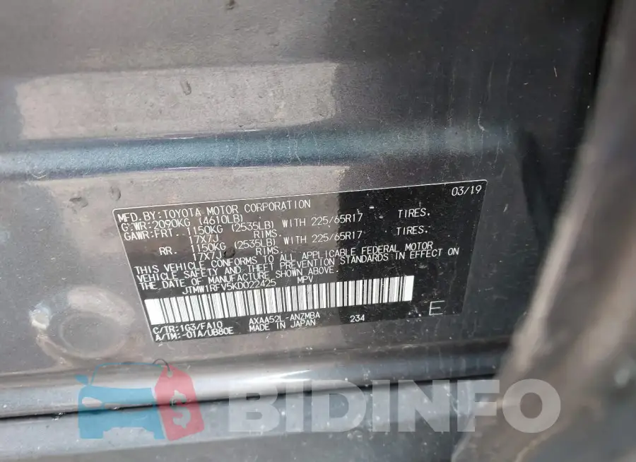 JTMW1RFV5KD022425 Photo# 9