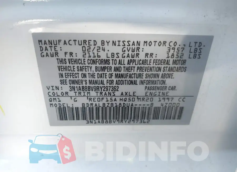 3N1AB8BV9RY297362 Photo# 9