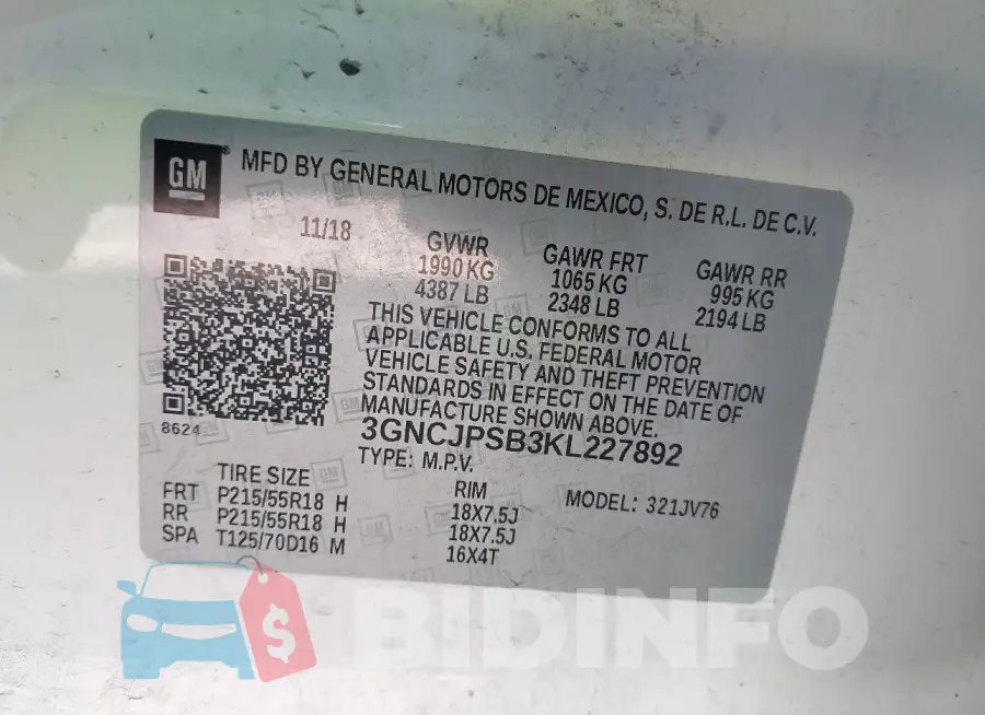 3GNCJPSB3KL227892 Photo# 9