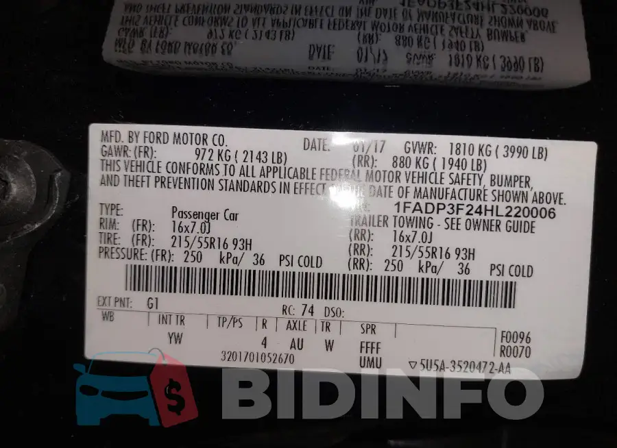 1FADP3F24HL220006 Photo# 9