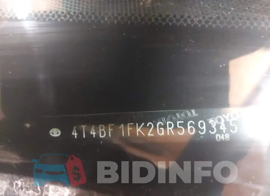 4T4BF1FK2GR569345 Photo# 9