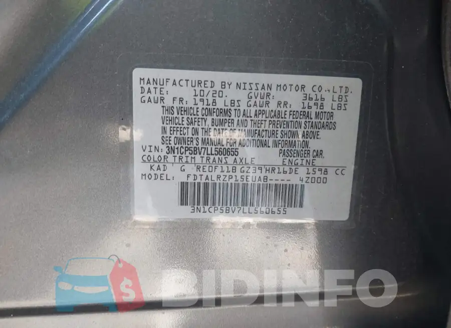 3N1CP5BV7LL560655 Photo# 9
