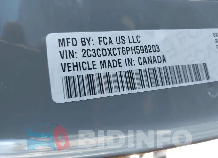 2C3CDXCT6PH598203 Photo# 9