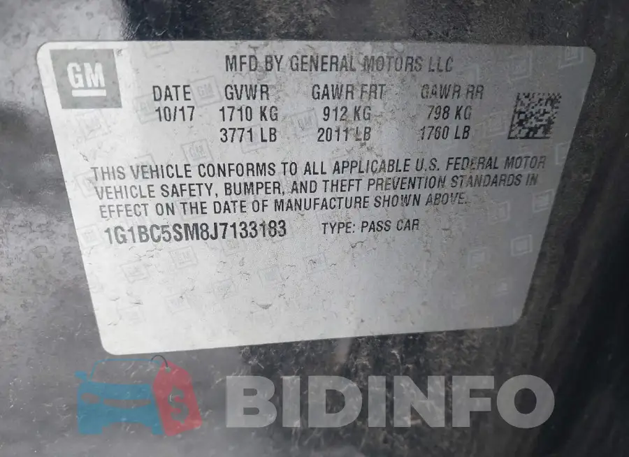 1G1BC5SM8J7133183 Photo# 9