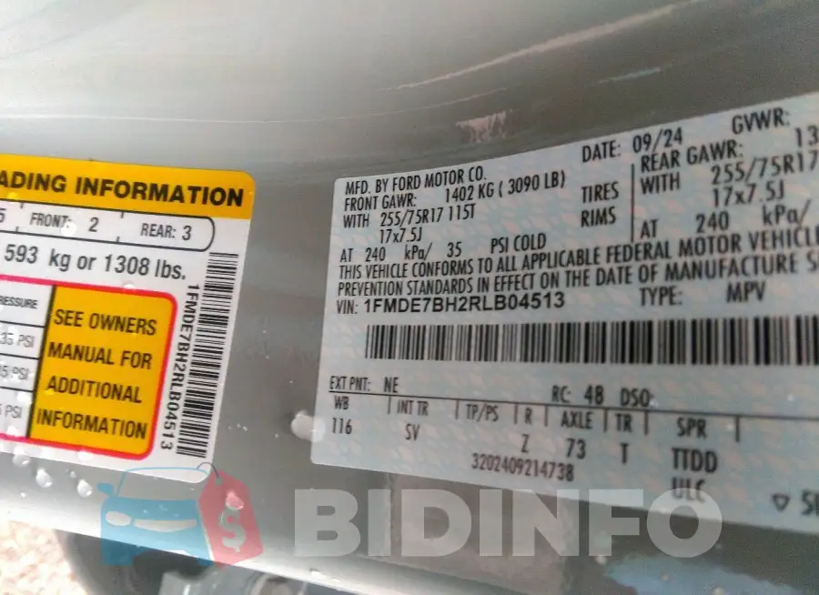 1FMDE7BH2RLB04513 Photo# 9