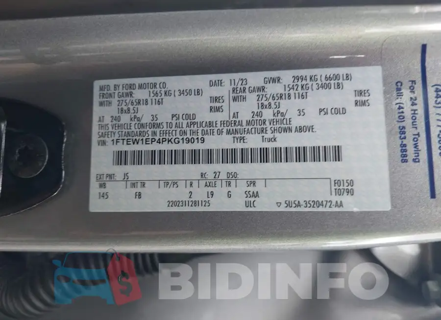 1FTEW1EP4PKG19019 Photo# 9