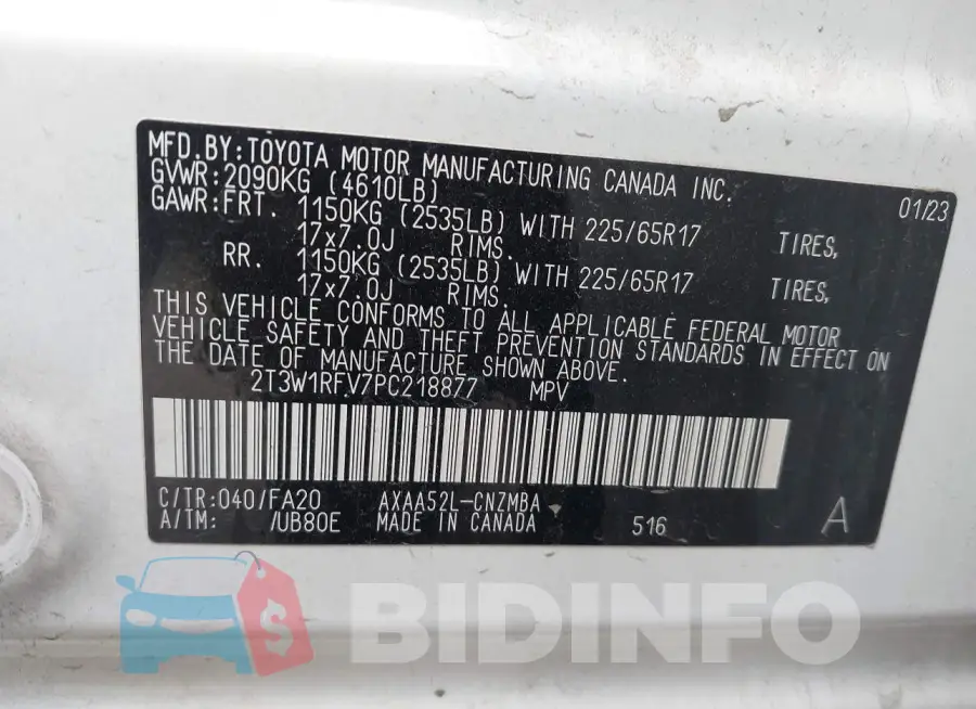 2T3W1RFV7PC218877 Photo# 9