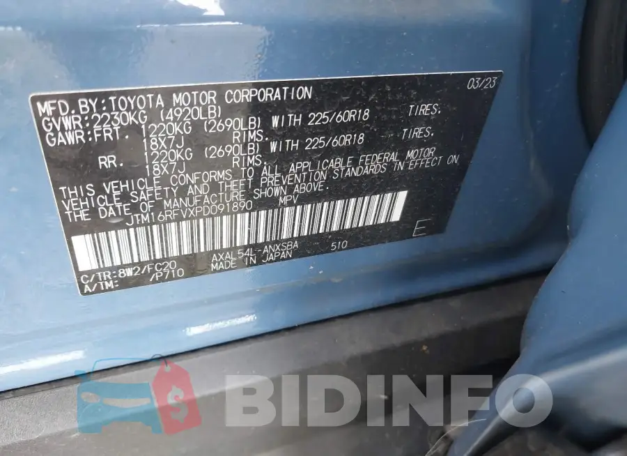 JTM16RFVXPD091890 Photo# 9