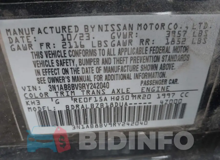 3N1AB8BV9RY242040 Photo# 9