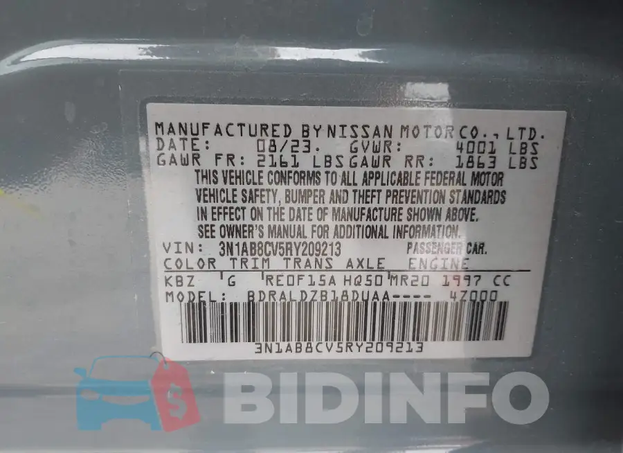 3N1AB8CV5RY209213 Photo# 9