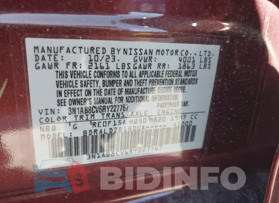 3N1AB8CV6RY227767 Photo# 9