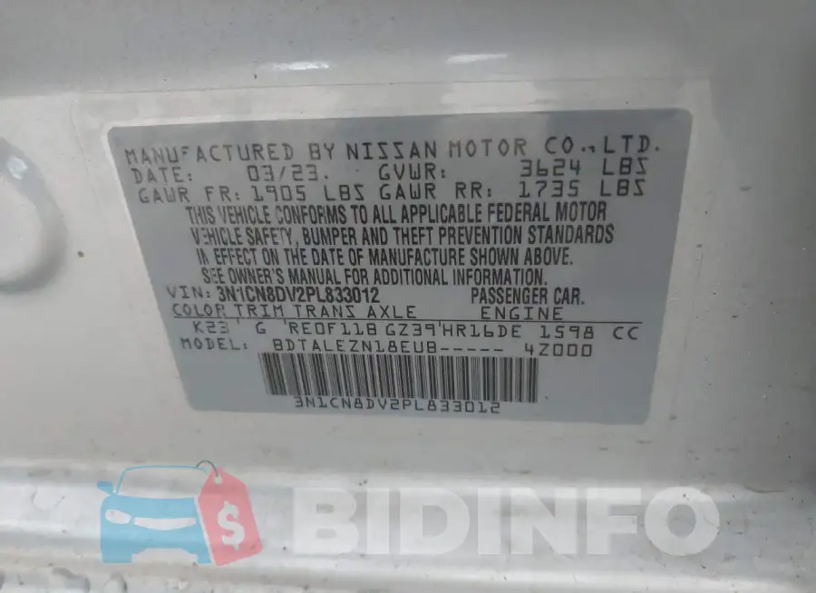 3N1CN8DV2PL833012 Photo# 9