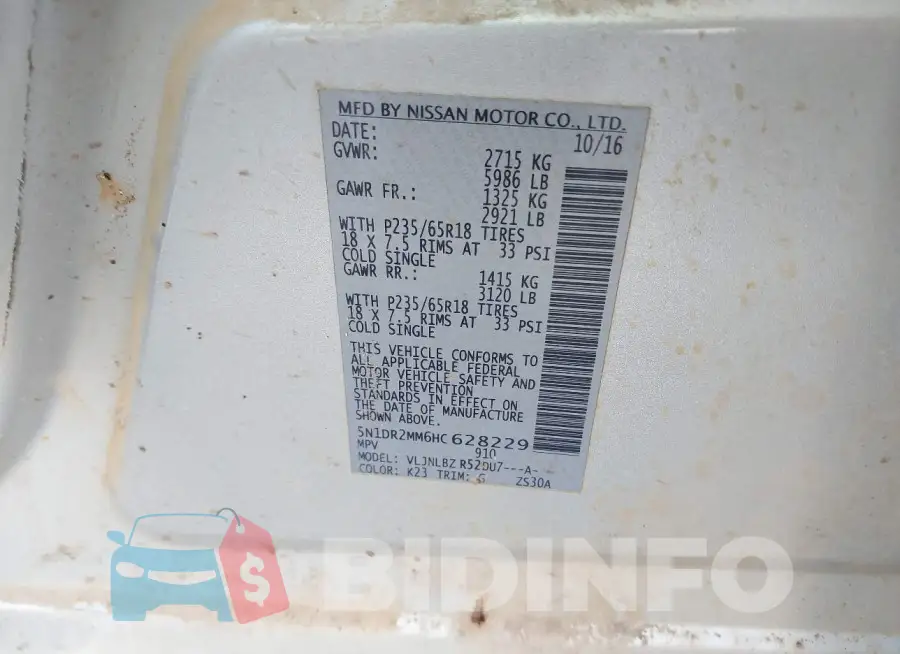 5N1DR2MM6HC628229 Photo# 9