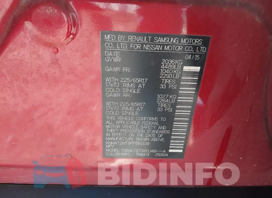 KNMAT2MT6FP562139 Photo# 9
