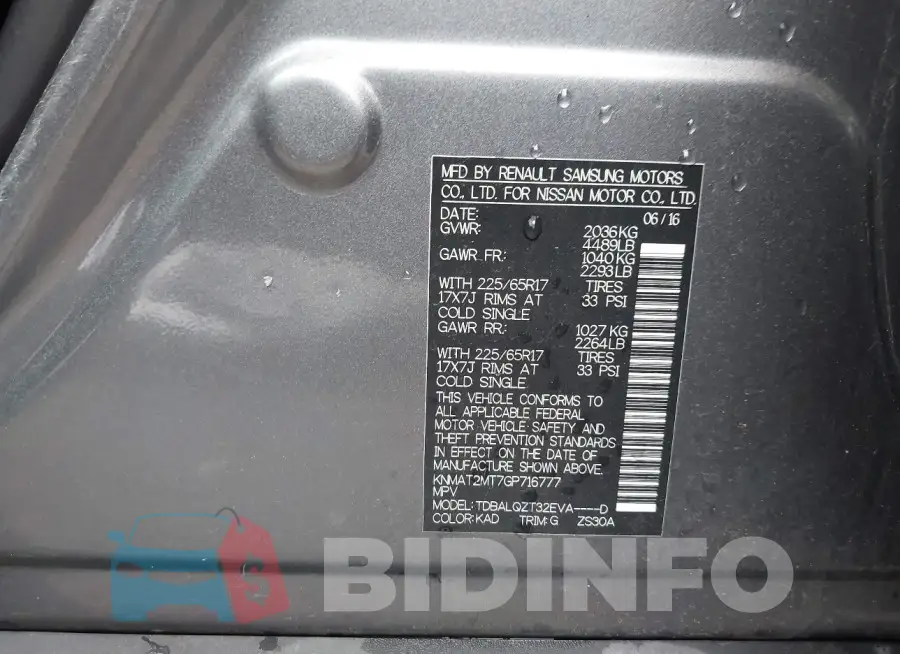KNMAT2MT7GP716777 Photo# 9