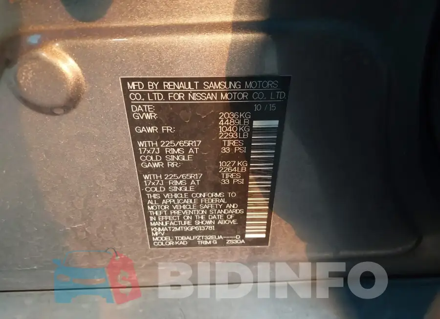 KNMAT2MT9GP613781 Photo# 9