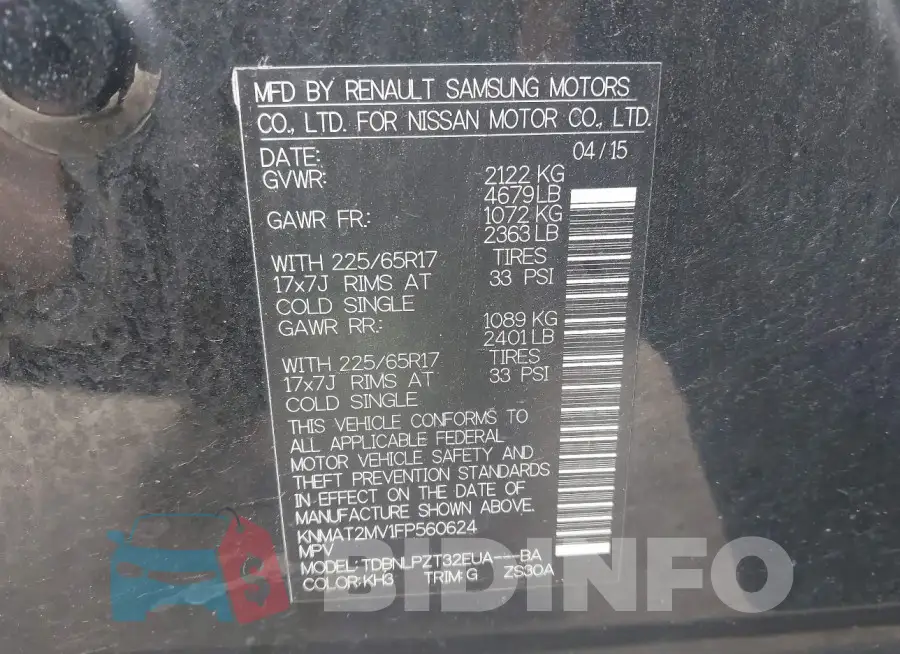 KNMAT2MV1FP560624 Photo# 9