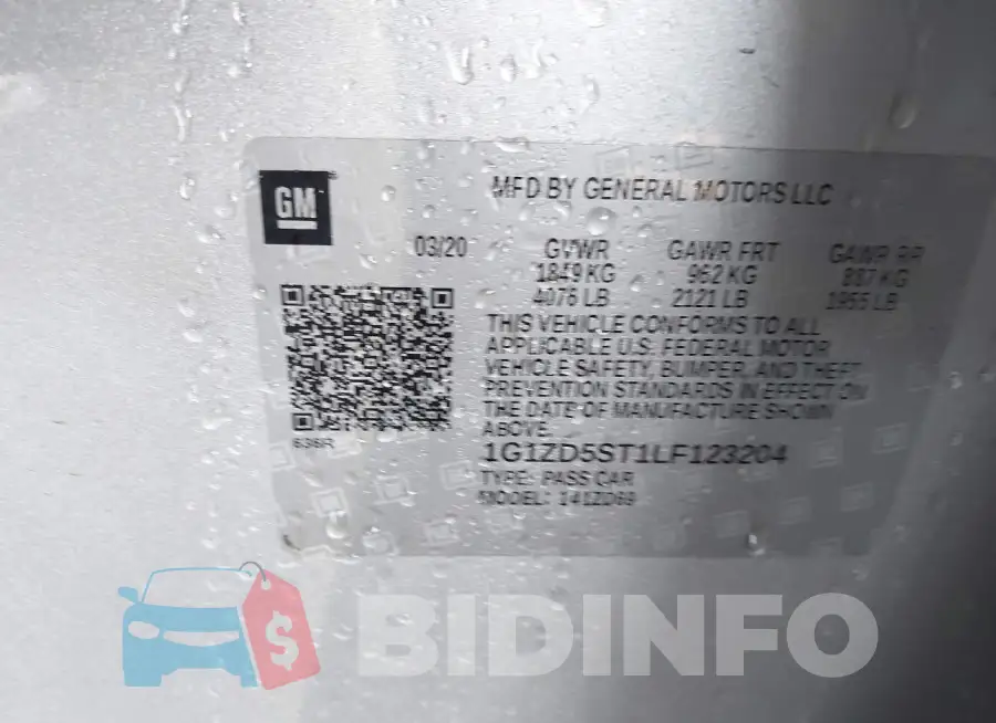 1G1ZD5ST1LF123204 Photo# 9