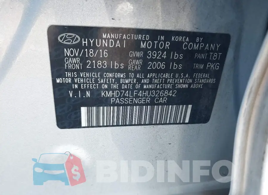 KMHD74LF4HU326842 Photo# 9
