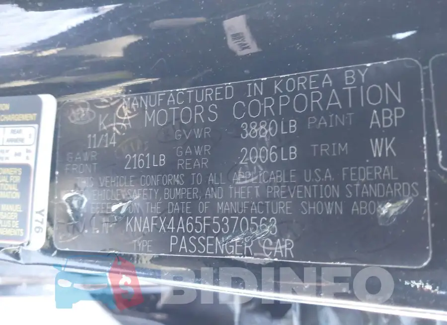 KNAFX4A65F5370563 Photo# 9