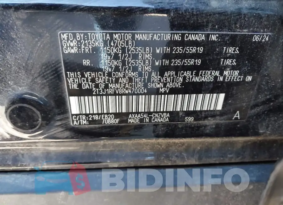 2T3J1RFV8RW470004 Photo# 9