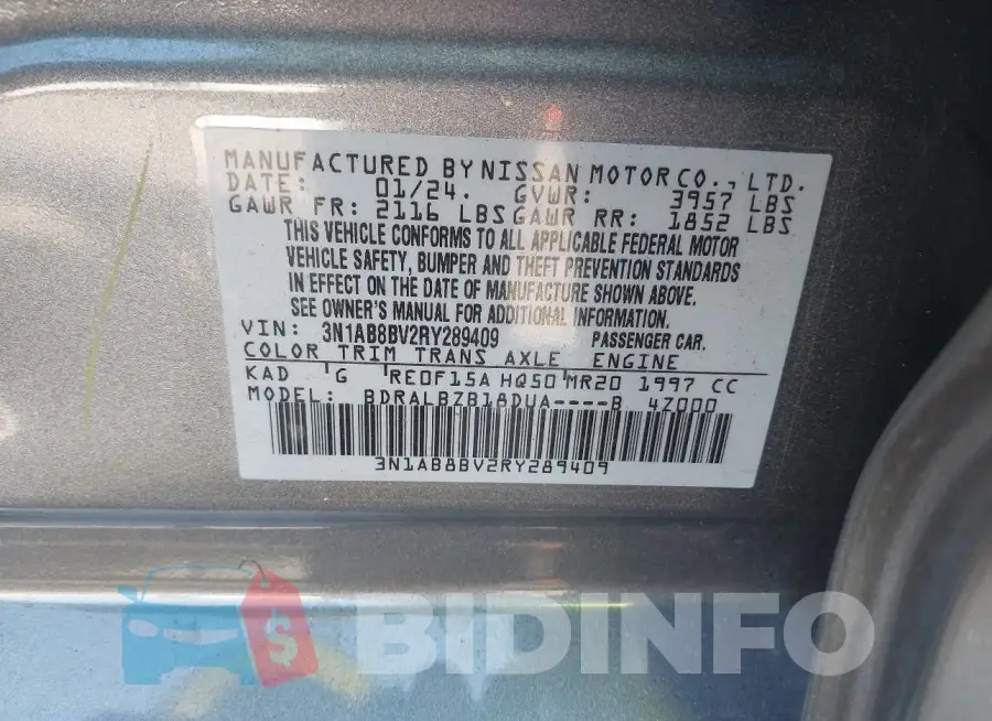 3N1AB8BV2RY289409 Photo# 9