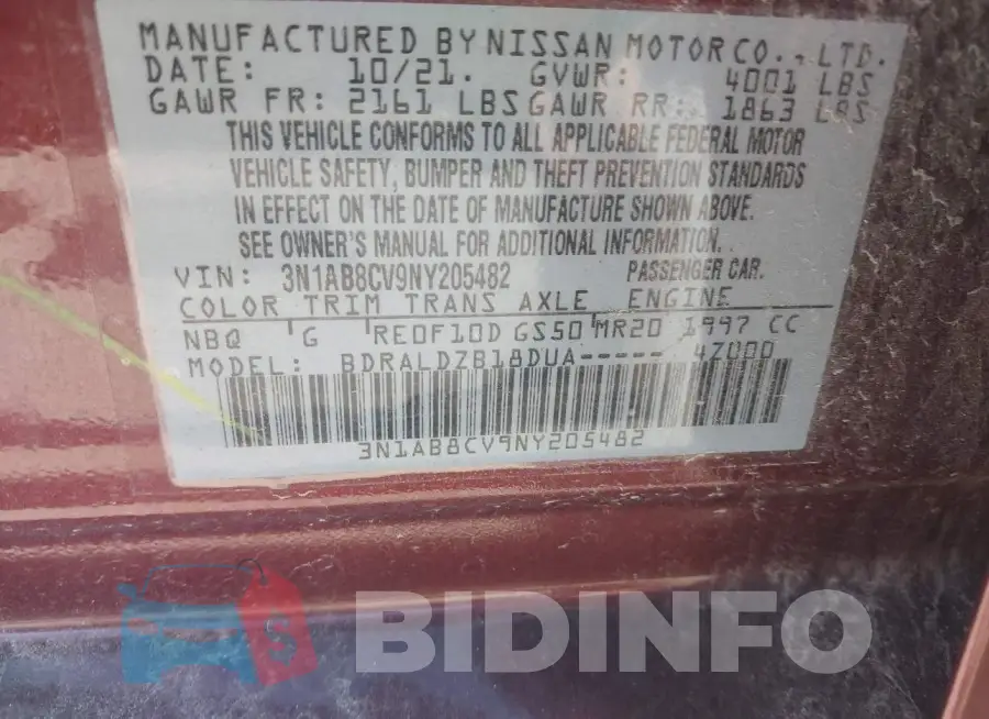 3N1AB8CV9NY205482 Photo# 9