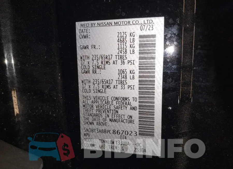 5N1BT3AB8PC867023 Photo# 9