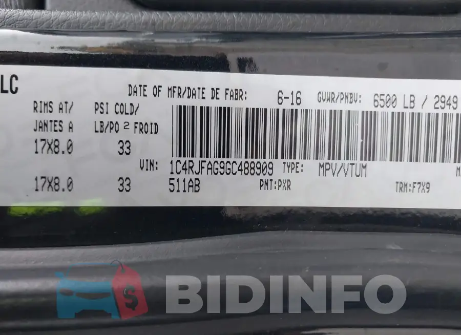 1C4RJFAG9GC488909 Photo# 9