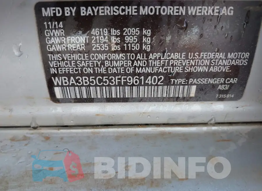 WBA3B5C53FF961402 Photo# 9