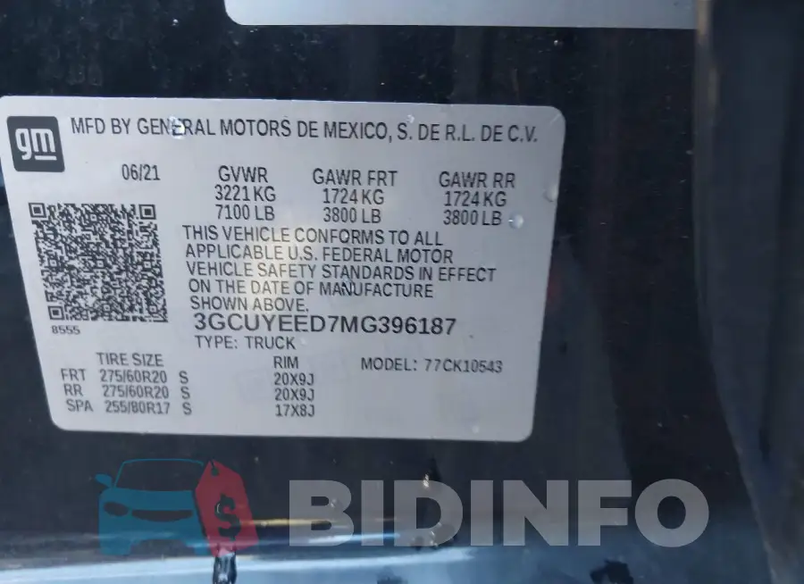 3GCUYEED7MG396187 Photo# 9