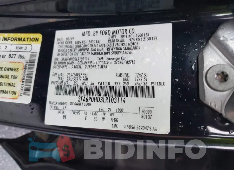 3FA6P0HD3LR103114 Photo# 9