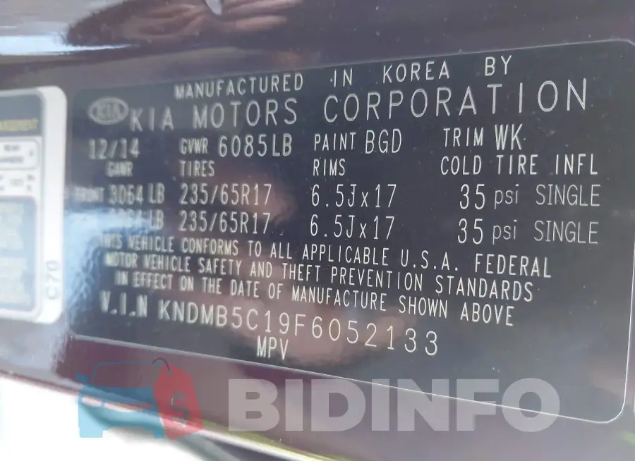 KNDMB5C19F6052133 Photo# 9