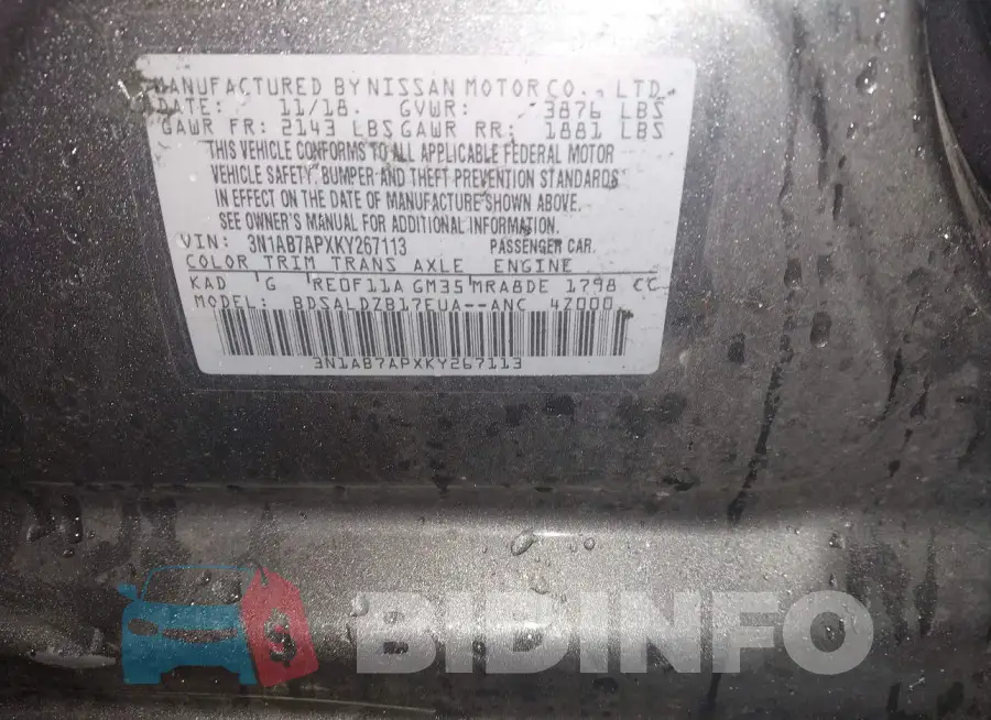 3N1AB7APXKY267113 Photo# 9