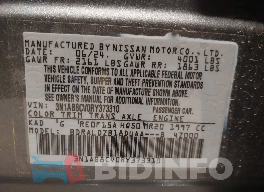 3N1AB8CV0RY373310 Photo# 9