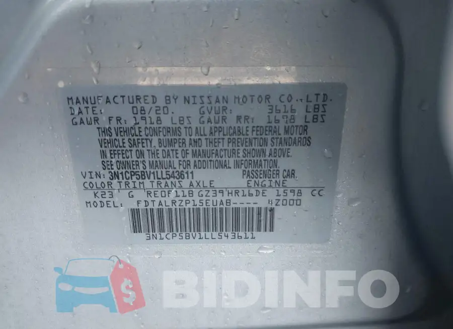 3N1CP5BV1LL543611 Photo# 9