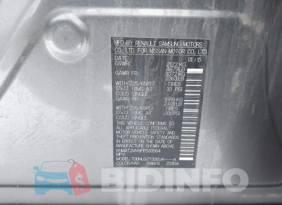 KNMAT2MV6FP533564 Photo# 9