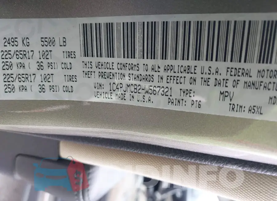 1C4PJMCB2HW567321 Photo# 9