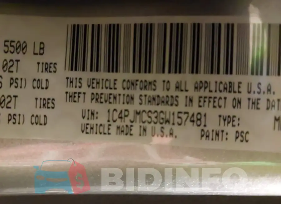 1C4PJMCS3GW157481 Photo# 9