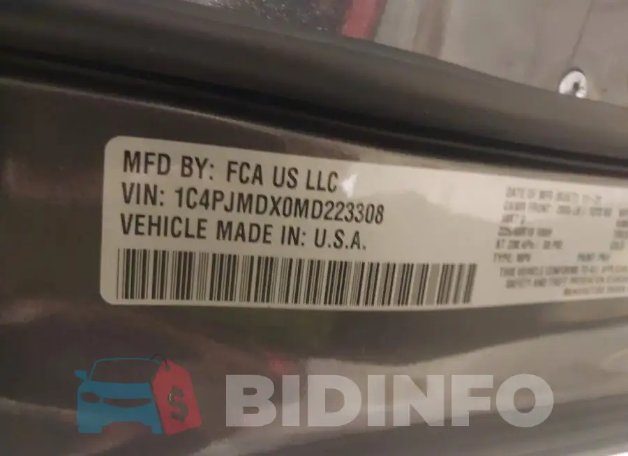 1C4PJMDX0MD223308 Photo# 9