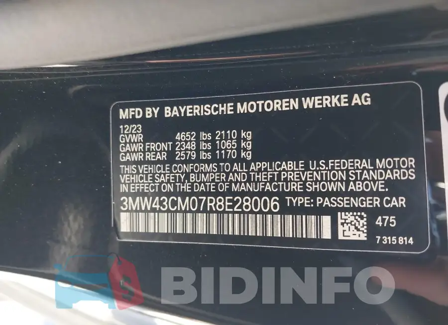 3MW43CM07R8E28006 Photo# 9
