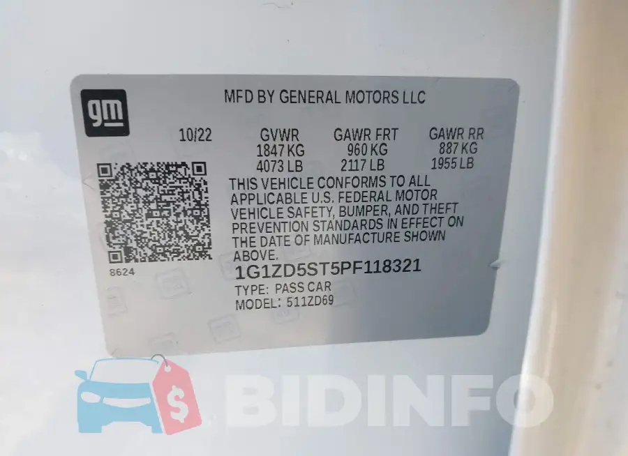 1G1ZD5ST5PF118321 Photo# 9