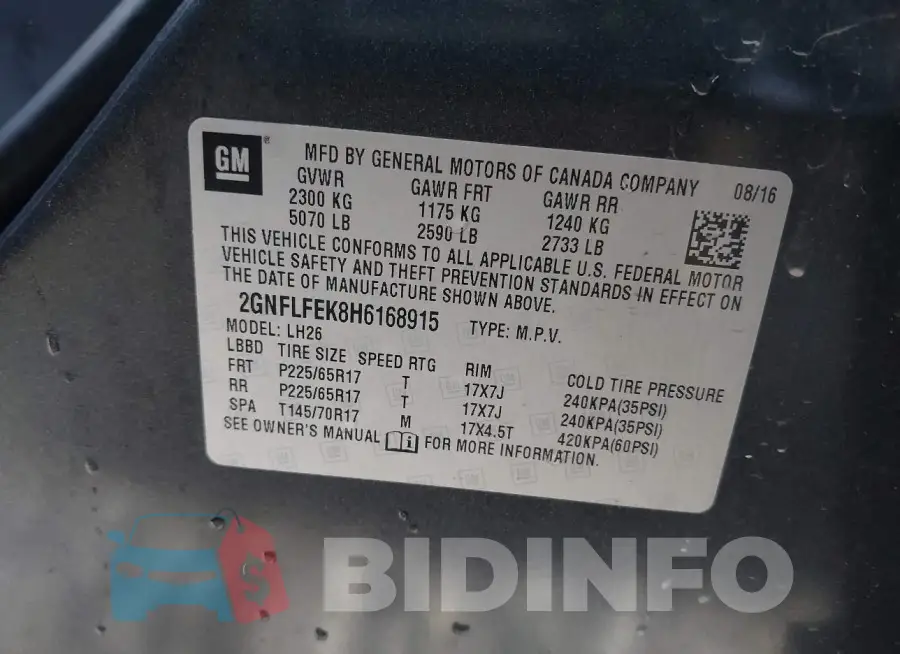 2GNFLFEK8H6168915 Photo# 9