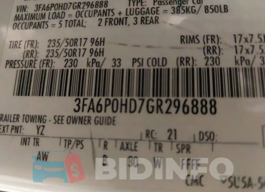 3FA6P0HD7GR296888 Photo# 9