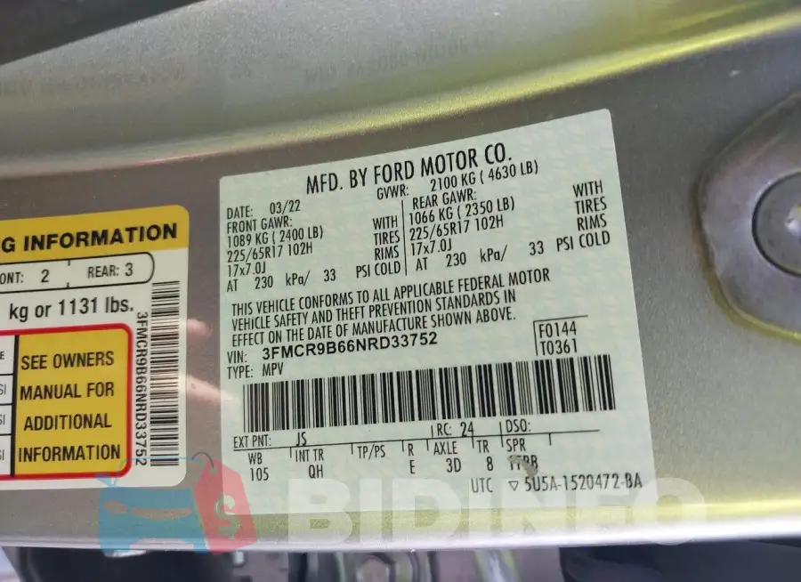 3FMCR9B66NRD33752 Photo# 9