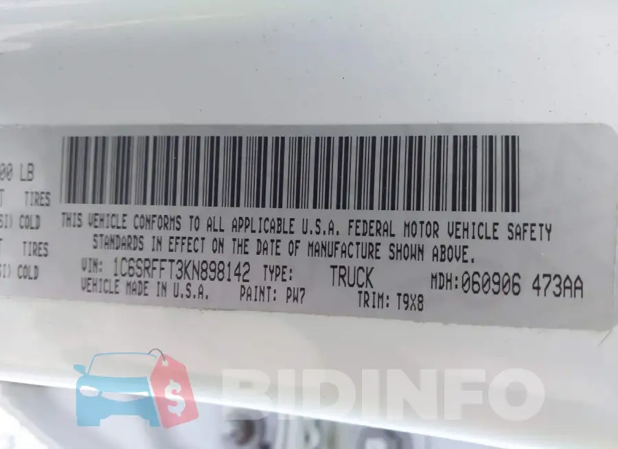1C6SRFFT3KN898142 Photo# 9